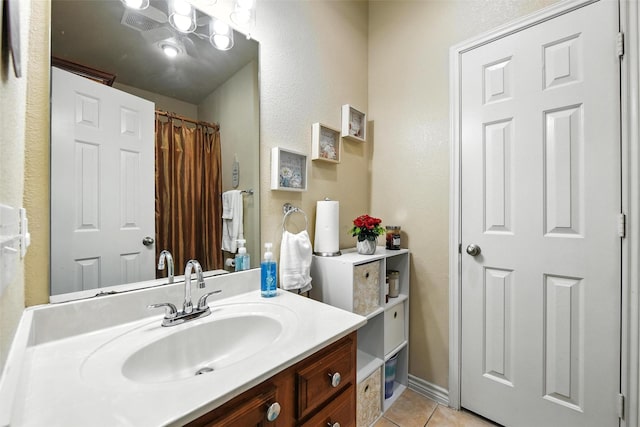2509 Creek Villas Dr, Bedford, TX 76022 - bathroom with vanity and tile patterned flooring