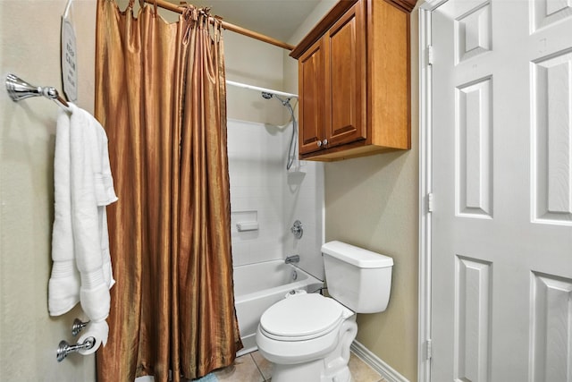 2509 Creek Villas Dr, Bedford, TX 76022 - full bathroom featuring shower / bath combination with curtain and tile patterned floors