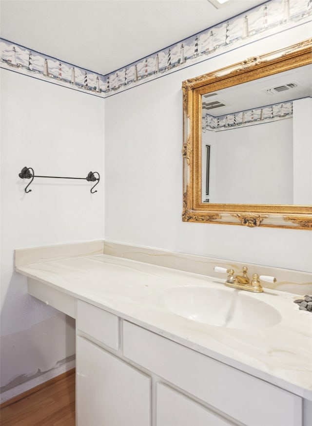 9999 Boat Club Rd Unit 107, Fort Worth, TX 76179 - bathroom featuring vanity and wood finished floors