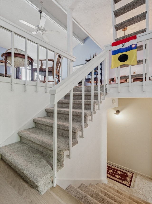 9999 Boat Club Rd Unit 107, Fort Worth, TX 76179 - stairs with ceiling fan