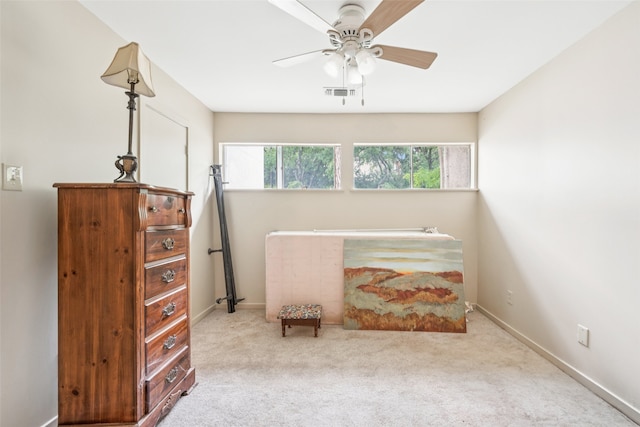 9999 Boat Club Rd Unit 107, Fort Worth, TX 76179 - sitting room with ceiling fan and carpet flooring