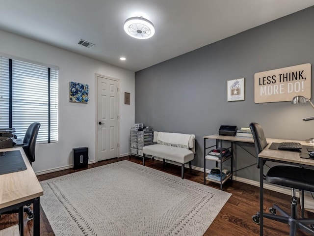 4597 Hallmark Dr, Plano, TX 75024 - home office with baseboards and wood finished floors