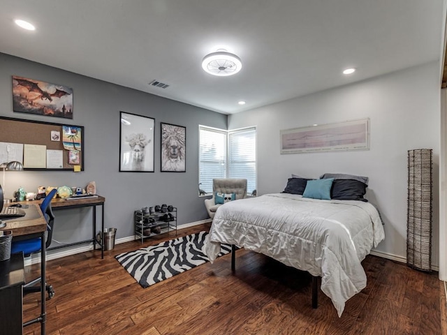4597 Hallmark Dr, Plano, TX 75024 - bedroom featuring wood finished floors, recessed lighting, and a desk