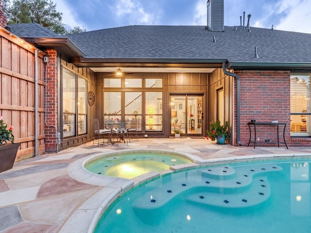 4597 Hallmark Dr, Plano, TX 75024 - view of pool with a pool with connected hot tub and a patio area