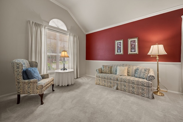 103 Deer Ct, Mansfield, TX 76063 - sitting room with lofted ceiling, crown molding, and carpet