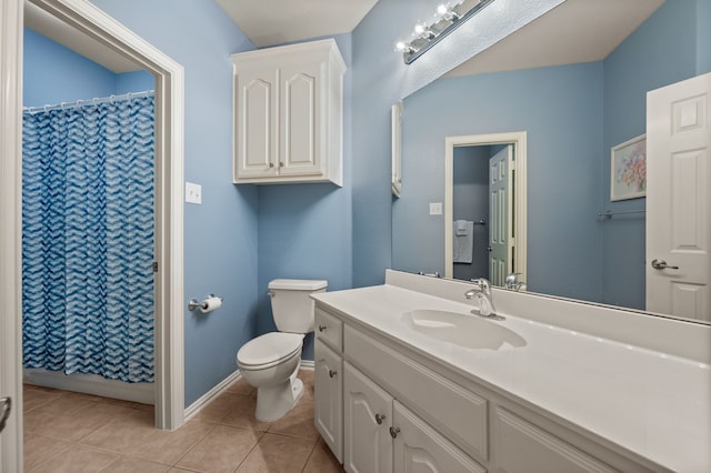 103 Deer Ct, Mansfield, TX 76063 - bathroom with vanity, tile patterned flooring, and a shower with shower curtain