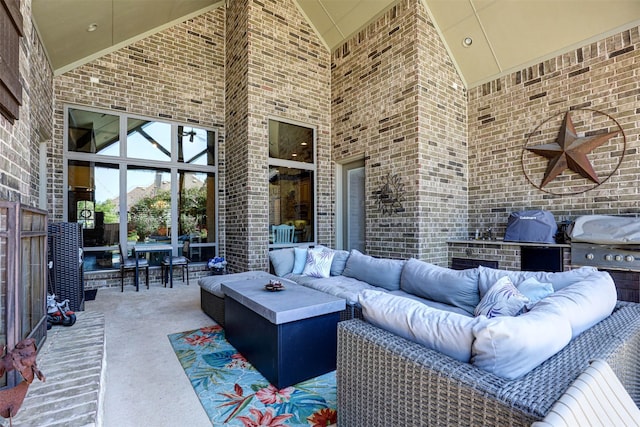 2000 Diamond Rim Pass Rd, Keller, TX 76248 - view of patio / terrace featuring an outdoor hangout area, an outdoor kitchen, and outdoor dining area