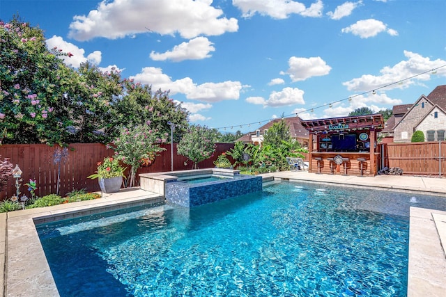 2000 Diamond Rim Pass Rd, Keller, TX 76248 - view of pool with a fenced backyard and a pool with connected hot tub