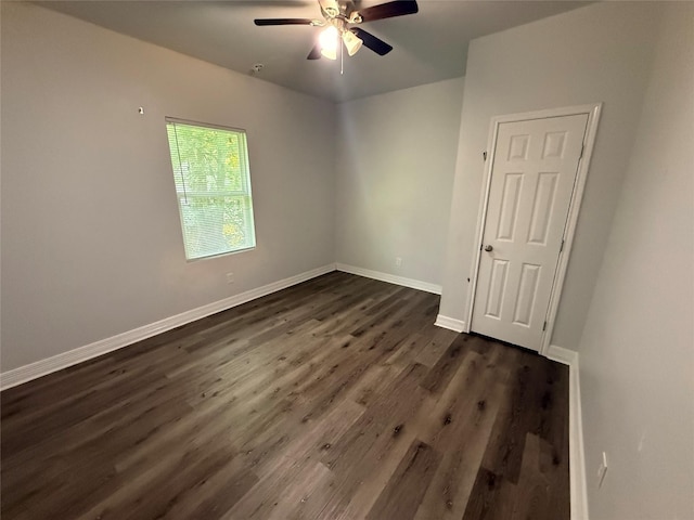 3221 Jackson St, Shreveport, LA 71109 - empty room featuring dark wood-style flooring and ceiling fan