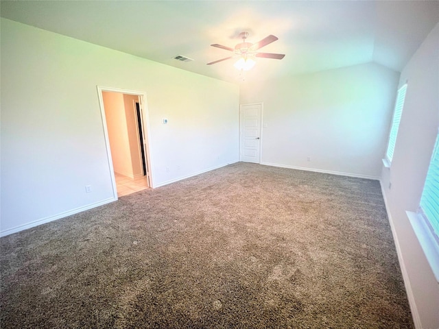255 Carolina Trce, Fate, TX 75189 - carpeted spare room with a ceiling fan and vaulted ceiling
