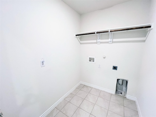 255 Carolina Trce, Fate, TX 75189 - laundry area with gas dryer hookup, washer hookup, electric dryer hookup, and light tile patterned flooring