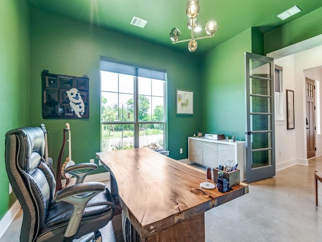 641 Cox Rd, Waxahachie, TX 75167 - office area featuring baseboards and concrete floors