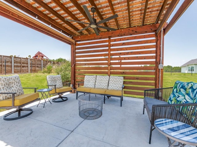 641 Cox Rd, Waxahachie, TX 75167 - view of patio with a ceiling fan and outdoor lounge area