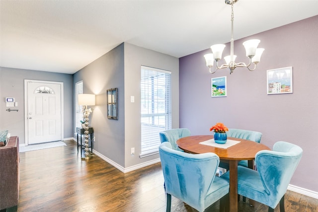 2019 Mcbroom St, Dallas, TX 75212 - dining area featuring a chandelier and dark wood finished floors