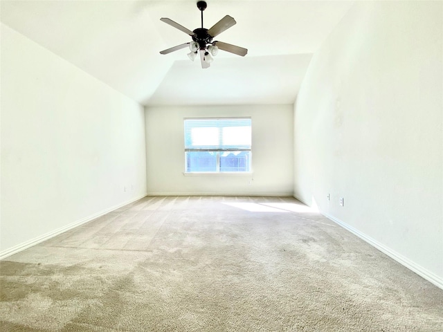 2717 Lumina Dr, Little Elm, TX 75068 - unfurnished room featuring vaulted ceiling, carpet flooring, and ceiling fan
