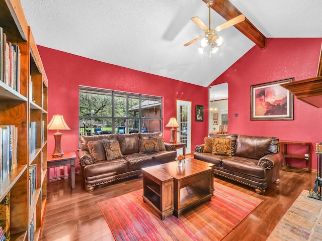 3502 Stage Coach Trl, Weatherford, TX 76087 - living area featuring a ceiling fan, wood finished floors, and a textured ceiling