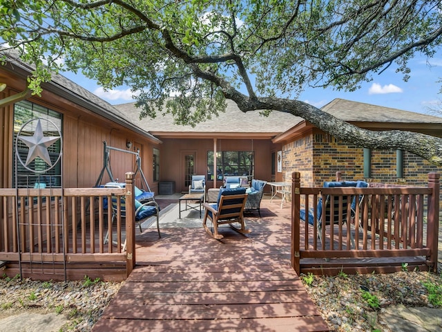 3502 Stage Coach Trl, Weatherford, TX 76087 - deck with an outdoor hangout area