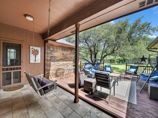 3502 Stage Coach Trl, Weatherford, TX 76087 - view of patio with outdoor lounge area and a deck