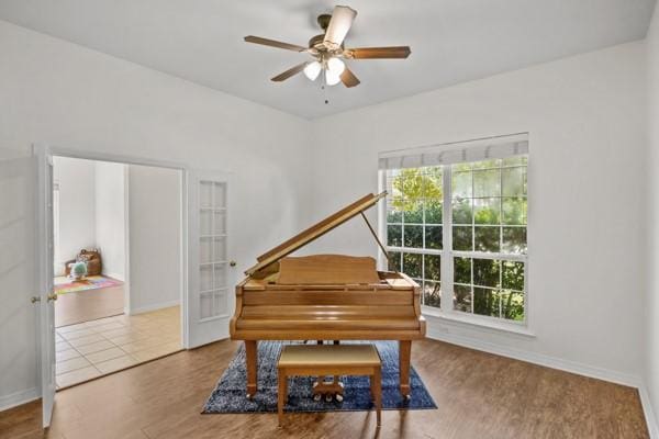 521 Willowview Dr, Saginaw, TX 76179 - sitting room with a ceiling fan and wood finished floors