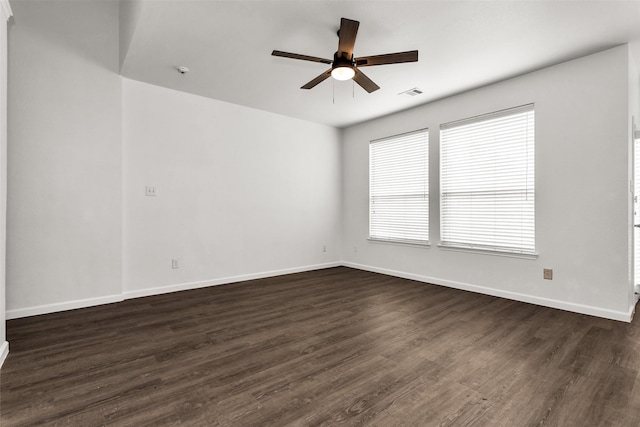 2142 Stonebrook Ln, Mesquite, TX 75181 - empty room with ceiling fan and dark wood finished floors