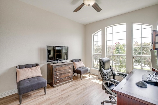 705 Tracy Dr, Azle, TX 76020 - office with plenty of natural light, light wood-type flooring, and ceiling fan