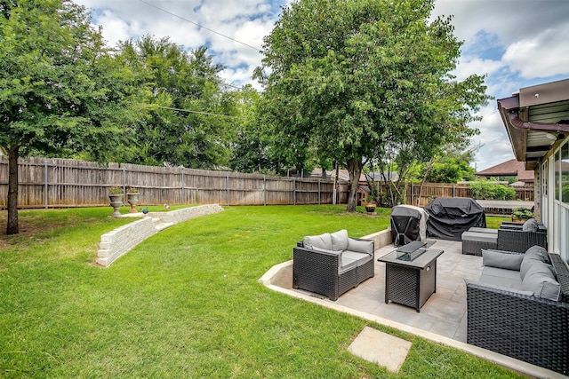 705 Tracy Dr, Azle, TX 76020 - fenced backyard featuring an outdoor hangout area and a patio area
