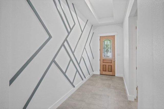 510 Woodrow Ave, Fort Worth, TX 76105 - doorway with baseboards and concrete flooring