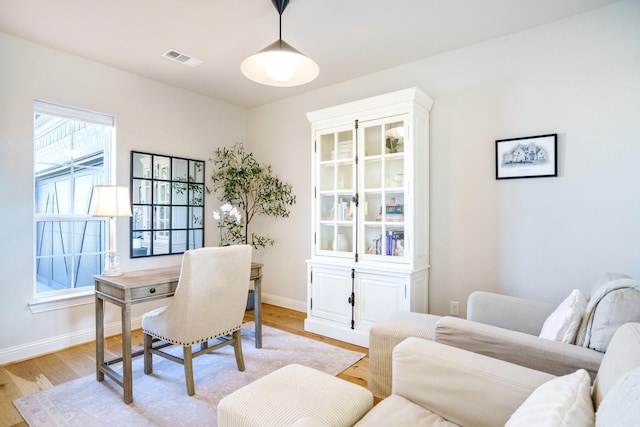3915 Lochwood Dr, Rowlett, TX 75088 - office area featuring light wood-style floors and baseboards