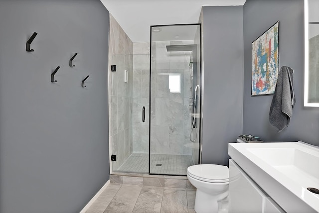 2001 N Prairie Ave Unit 106, Dallas, TX 75204 - full bath with vanity, a stall shower, and marble finish floors