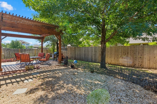 2020 El Camino Dr, Fort Worth, TX 76177 - fenced backyard featuring a pergola and a patio area