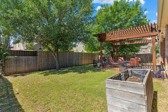 2020 El Camino Dr, Fort Worth, TX 76177 - fenced backyard featuring a garden and a pergola