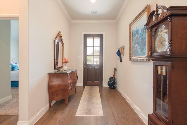 873 Mildren Ln, Fate, TX 75087 - foyer with wood finished floors and crown molding