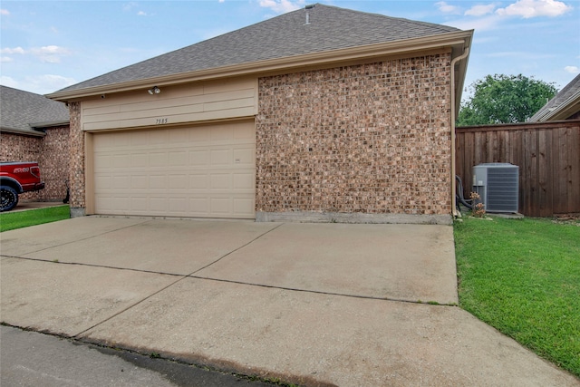 7585 Glasshouse Walk, Frisco, TX 75035 - view of property exterior with brick siding, concrete driveway, a shingled roof, and a garage