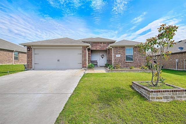 505 Cistern Way, Royse City, TX 75189 - view of front of property featuring driveway, an attached garage, brick siding, and a front lawn
