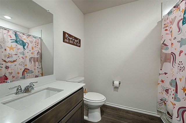 505 Cistern Way, Royse City, TX 75189 - bathroom featuring vanity, wood finished floors, and a shower with shower curtain