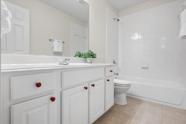 9324 Shadowfax Dr, Arlington, TX 76002 - bathroom featuring vanity, bathtub / shower combination, and tile patterned floors