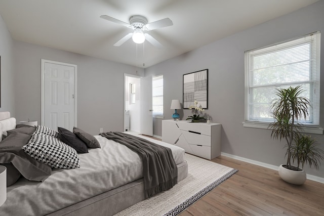 2442 Oates Dr, Dallas, TX 75228 - bedroom with wood finished floors, multiple windows, and ceiling fan