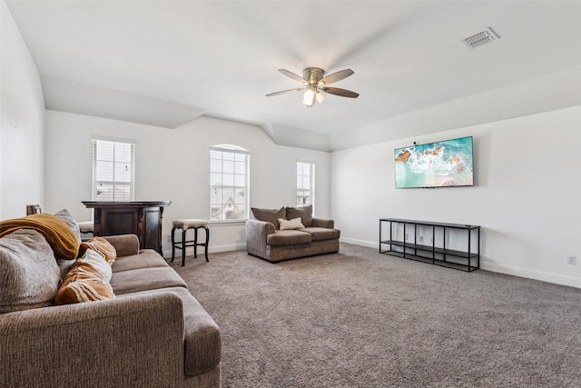 1344 Mountain View Ln, Kennedale, TX 76060 - carpeted living area featuring ceiling fan and baseboards
