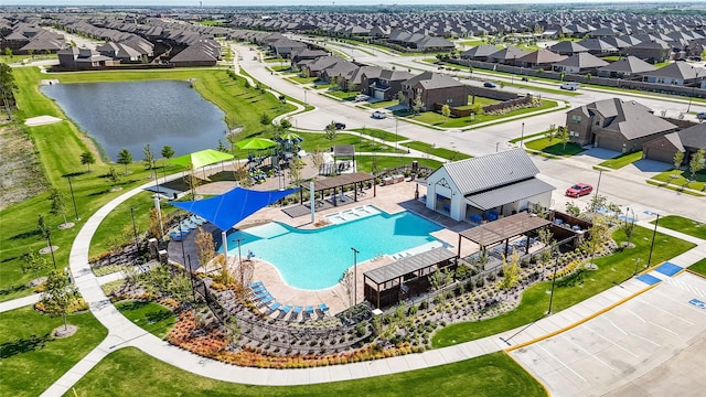 702 Stampede Ln, Princeton, TX 75407 - aerial perspective of suburban area featuring a nearby body of water and a pool