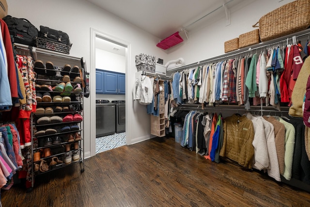 2223 Galloway Blvd, Trophy Club, TX 76262 - spacious closet featuring washer and dryer and wood finished floors