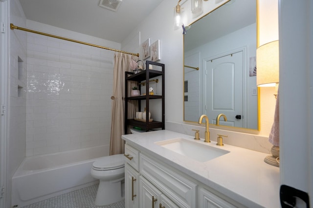 2223 Galloway Blvd, Trophy Club, TX 76262 - full bathroom featuring vanity, shower / bath combination with curtain, and tile patterned flooring