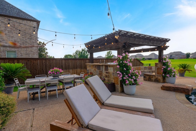 2223 Galloway Blvd, Trophy Club, TX 76262 - fenced backyard featuring a patio area, outdoor dining area, and a pergola