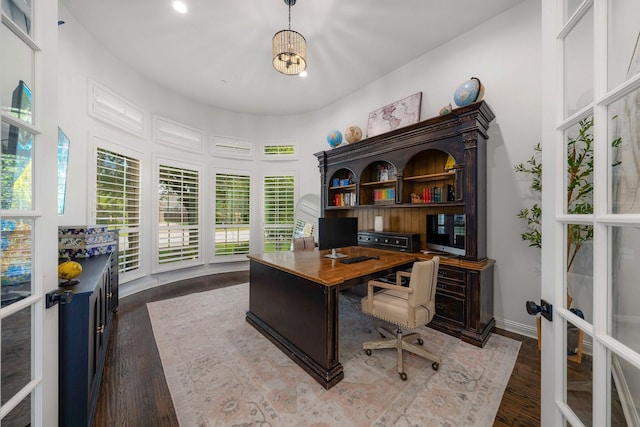 2223 Galloway Blvd, Trophy Club, TX 76262 - home office with french doors and wood finished floors