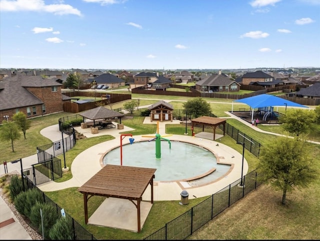 1402 White Water Ln, Rockwall, TX 75087 - view of swimming pool featuring a gazebo and a residential view
