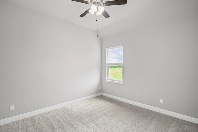 4919 Elizabeth Way, Lone Oak, TX 75453 - spare room featuring ceiling fan, carpet flooring, and vaulted ceiling