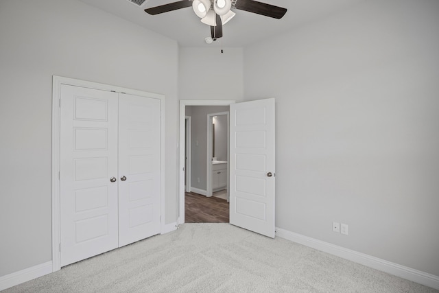 4919 Elizabeth Way, Lone Oak, TX 75453 - unfurnished bedroom featuring carpet flooring, a closet, and ceiling fan
