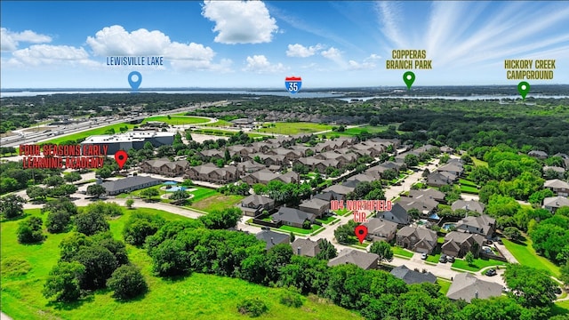104 Northfield Cir, Hickory Creek, TX 75065 - aerial view of residential area with a nearby body of water