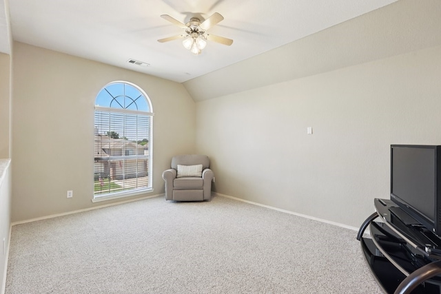 104 Northfield Cir, Hickory Creek, TX 75065 - unfurnished room featuring a ceiling fan, carpet, and vaulted ceiling