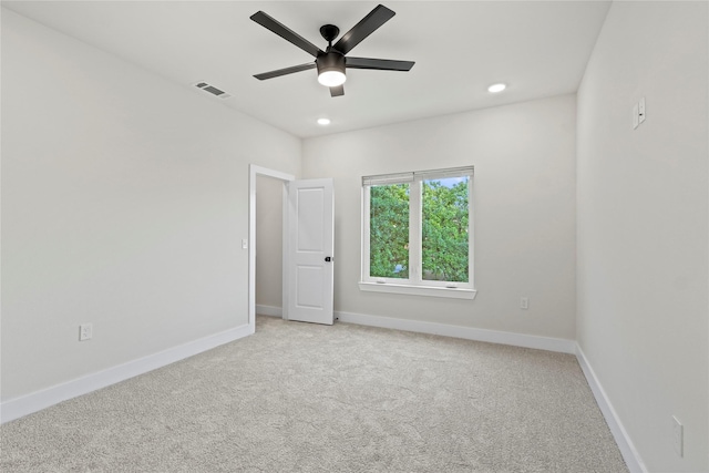 5115 Hohen Ave, Dallas, TX 75215 - unfurnished room with a ceiling fan, light colored carpet, and recessed lighting