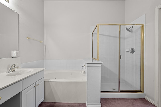 8709 Hartford Dr, Rowlett, TX 75089 - full bath featuring vanity, a jetted tub, and a stall shower